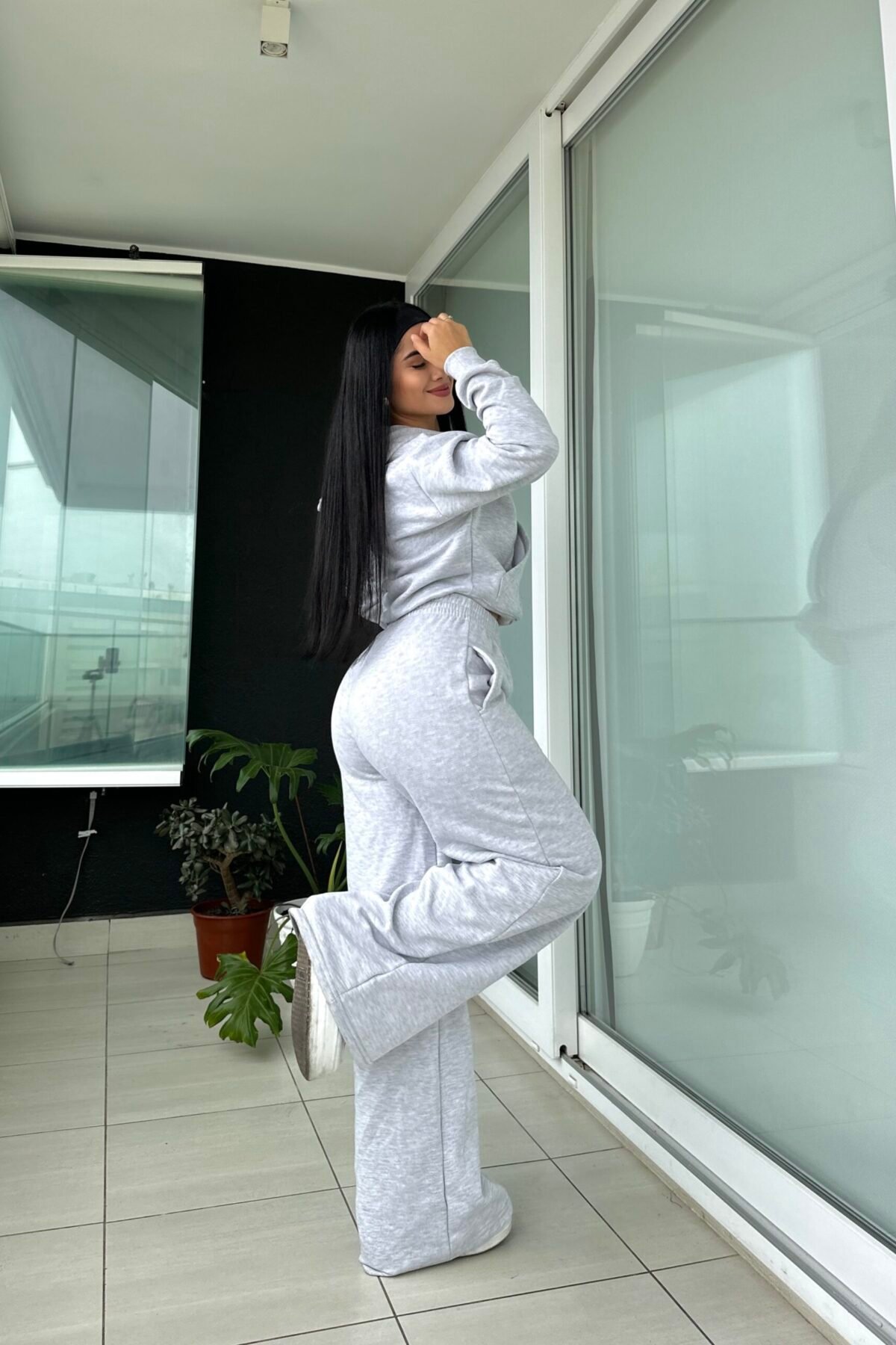 Buzo Gris Buzo Casual Mujer Set Gris Claro LESKA Invierno Poleron