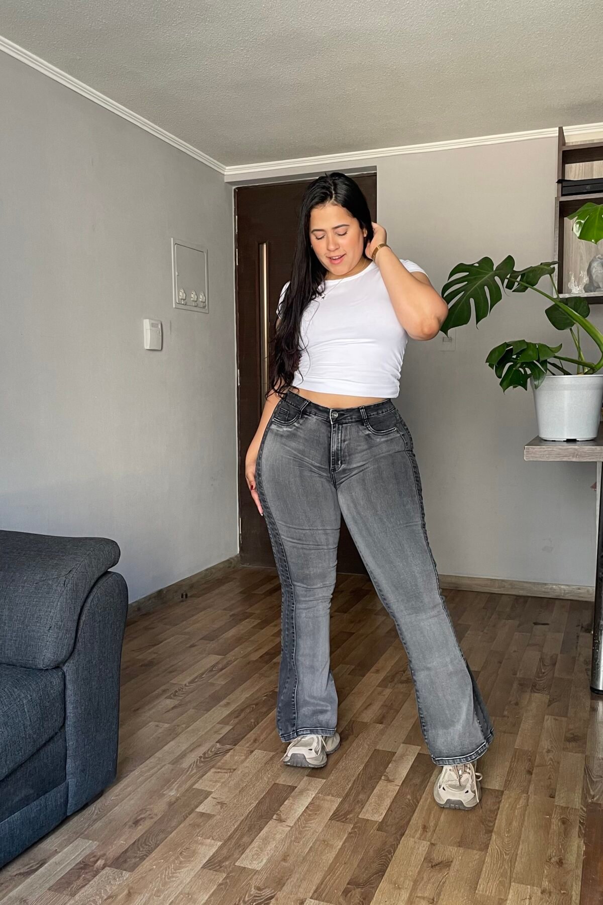 Jeans FLARE bicolor gris - PARADISE