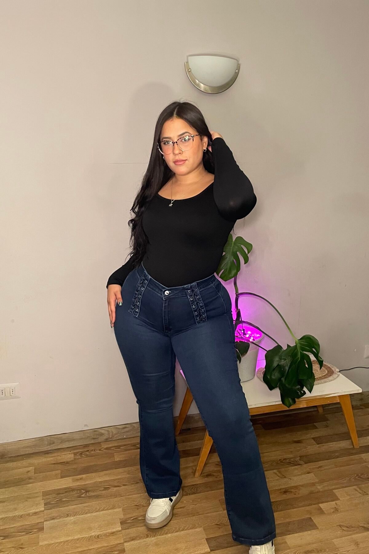 Jeans FLARE - trenzado abdomen   - PARADISE