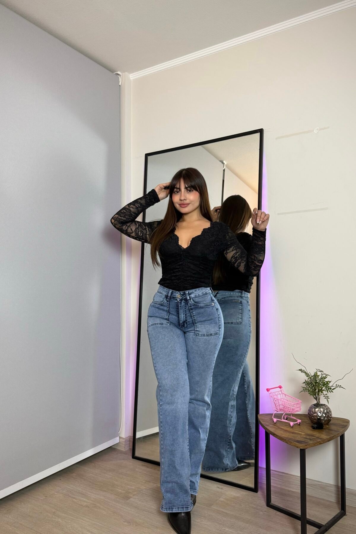 Jeans Wide leg Celeste claro  NEW YORK - Emporium - Push up