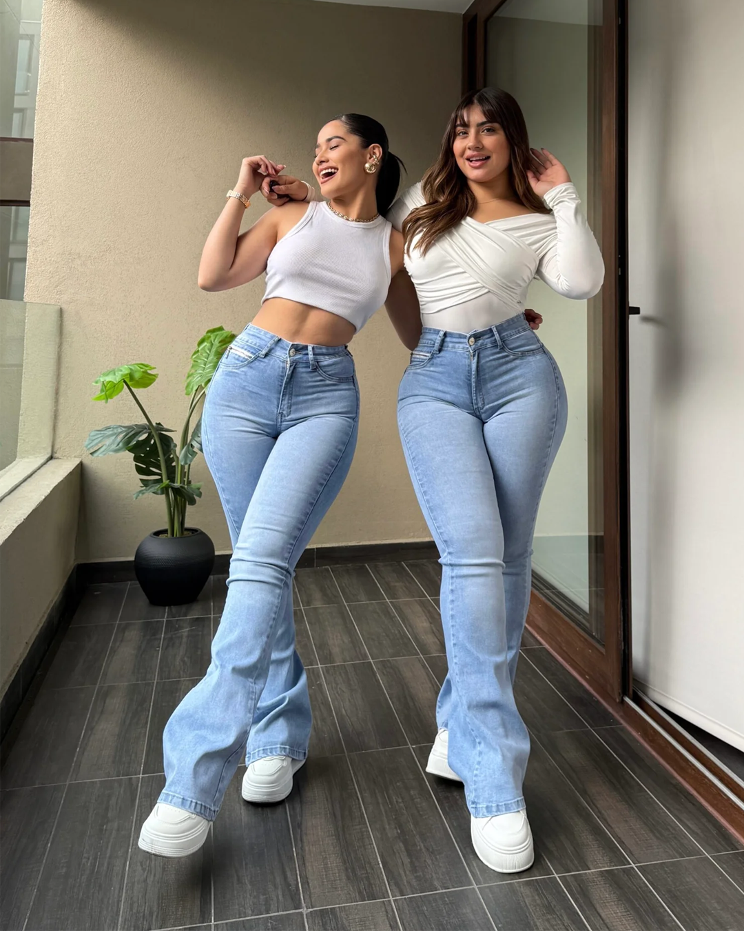 Jeans flare celeste