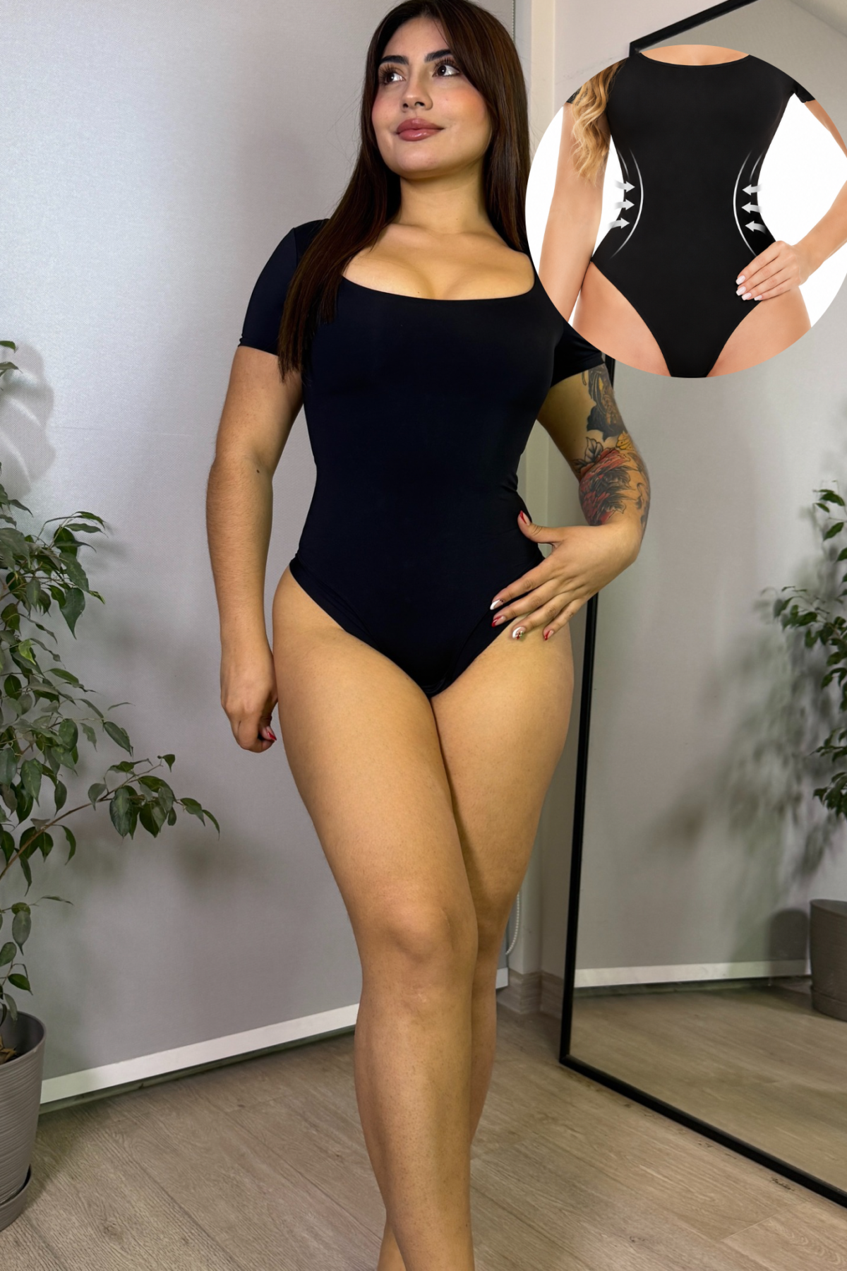 Body Full compresor Tela tipo algodón canelado Colale  - LB540